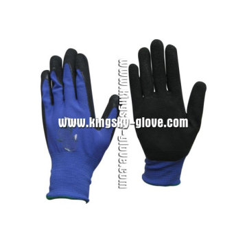 13 G Nylon Liner transpirable espuma Latex Glove-5222